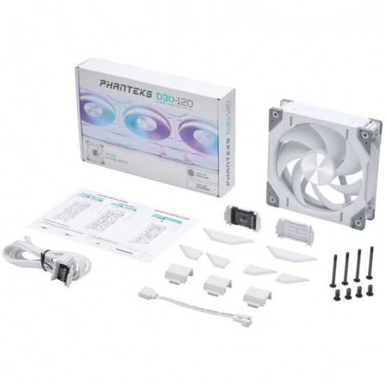 Phanteks D30 120mm DRGB PWM Fan - Beyaz
