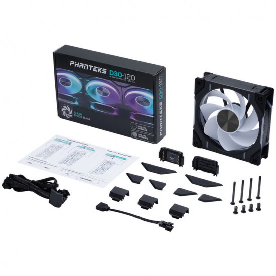 Phanteks D30 Reverse Airflow 120mm DRGB PWM Fan - Siyah