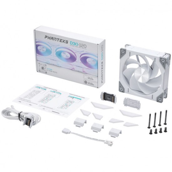 Phanteks D30 Reverse Airflow 120mm DRGB PWM Fan - Beyaz