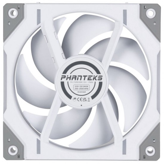 Phanteks D30 Reverse Airflow 120mm DRGB PWM Fan - Beyaz