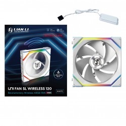 Lian Li UNI FAN SL Wireless ARGB PWM Fan - 120mm, Beyaz Renk - Reverse Blade
