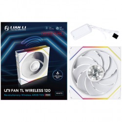 Lian Li UNI FAN TL Wireless 120mm RGB - White - Reverse Blade - Model: 14RTL1W1W Lian Li UNI FAN TL Wireless 120mm RGB - White - Reverse Blade - Model: 14RTL1W1W