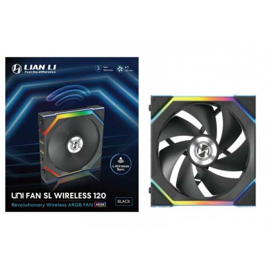Lian Li UNI FAN SL Wireless ARGB PWM Fan - 120mm, Siyah Renk Lian Li UNI FAN SL Wireless ARGB PWM Fan - 120mm, Siyah Renk