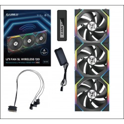 Lian Li UNI FAN SL Wireless ARGB PWM Fan - 3lü Set Kontrolcü Dahil -120mm - Siyah Renk