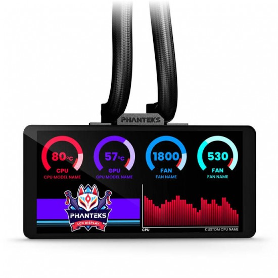 Phanteks Glacier One 360M25 6" LCD Display - 360mm - Black Water Cooling