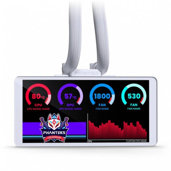Phanteks Glacier One 360M25 6" LCD Display - 360mm - White Water Cooling Phanteks Glacier One 360M25 6" LCD Display - 360mm - White Water Cooling