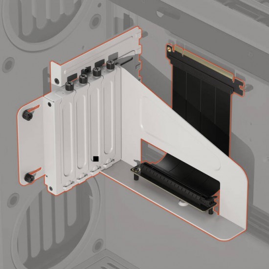 HAVN HS 420 Bilgisayar Kasası için Vertical GPU Mounting Bracket - Beyaz Renk (PCIe 5.0)