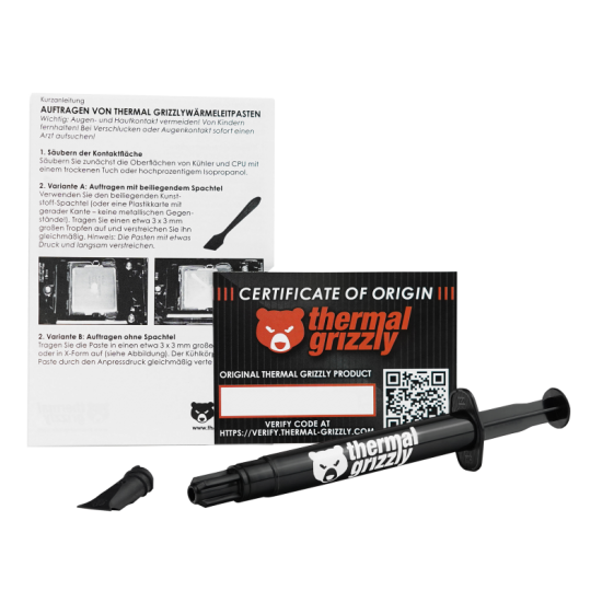 Thermal Grizzly Hydronaut 3.9gr (1.5 ml) 11.8W - Yüksek Performanslı Termal Macun Thermal Grizzly Hydronaut 3.9gr (1.5 ml) 11.8W - Yüksek Performanslı Termal Macun