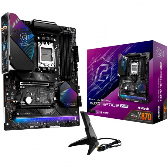 ASRock Phantom Gaming X870 RIPTIDE WiFi Anakart - AM5 Soket - AMD X870 Chipset