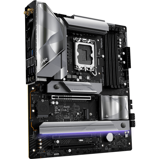 ASRock Z890 LiveMixer WiFi, Intel Z890 Mainboard, Socket LGA 1851, Intel Z890, ATX, DDR5 Anakart