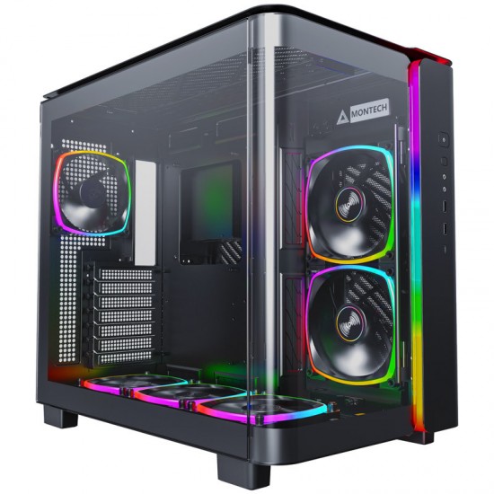 Montech KING 95 PRO - Tempered Glass veya Mesh Kullanım, ARGB (6 Fanlı) Siyah Kasa