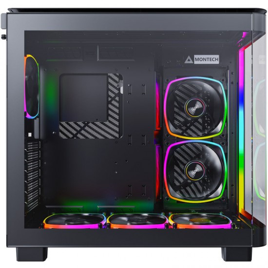 Montech KING 95 PRO - Tempered Glass veya Mesh Kullanım, ARGB (6 Fanlı) Siyah Kasa