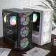 Montech X3 Glass Midi-Tower, RGB Oyuncu Kasası -3x140mm + 3x120mm Toplam 6 Fanlı