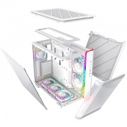 Montech KING 95 PRO - Tempered Glass veya Mesh Kullanım, ARGB (6 Fanlı) Beyaz Renk