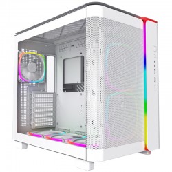 Montech KING 95 PRO - Tempered Glass veya Mesh Kullanım, ARGB (6 Fanlı) Beyaz Renk