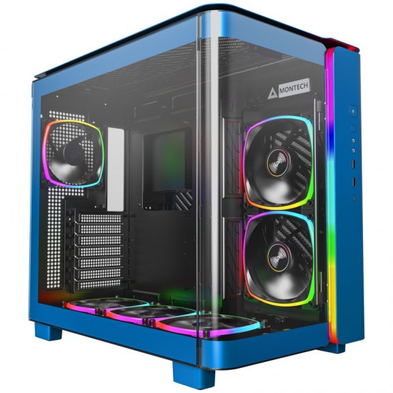 Montech KING 95 PRO - Tempered Glass veya Mesh Kullanım, ARGB (6 Fanlı) Mavi Renk