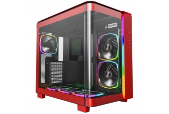 Montech KING 95 PRO - Tempered Glass veya Mesh Kullanım, ARGB (6 Fanlı) Kırmızı Renk