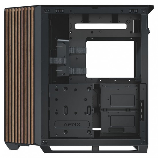 APNX V1 Bilgisayar Kasası - Midi-Tower, ATX, Tempered Glass – Renk: Siyah + Ağaç (wood) APNX V1 Bilgisayar Kasası - Midi-Tower, ATX, Tempered Glass – Renk: Siyah + Ağaç (wood)