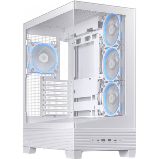 ASUS A31 Plus TG ARGB PC Case - ATX - Tempered Glass - White