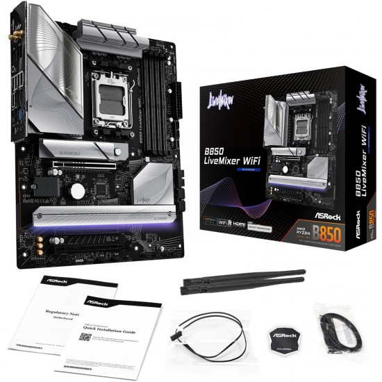 ASRock AM5 Soket B850 Chipset LiveMixer WiFi Anakart