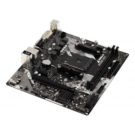 Asrock B450M-HDV R4.0 - B450 Chipset - Socket AM4 - micro ATX Motherboard