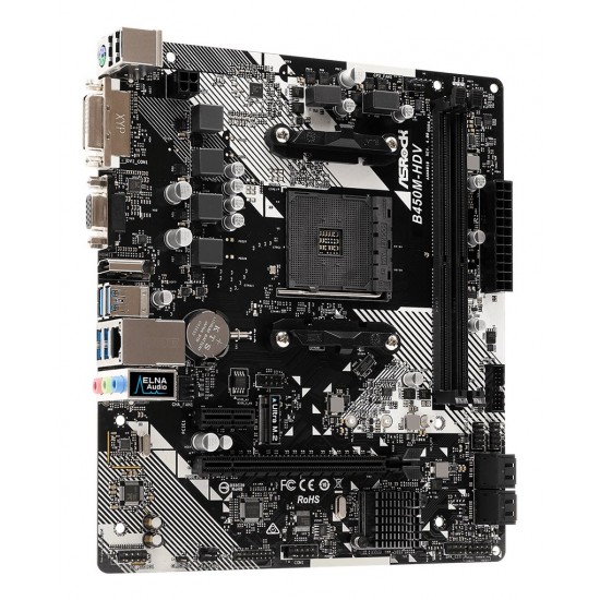 Asrock B450M-HDV R4.0 - B450 Chipset - Socket AM4 - micro ATX Motherboard
