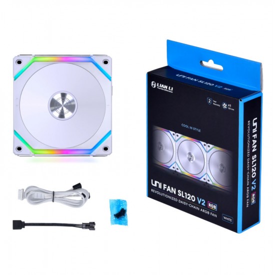 Lian Li UNI FAN SL120 V2 RGB PWM 120mm (12cm) Beyaz Kasa Fanı