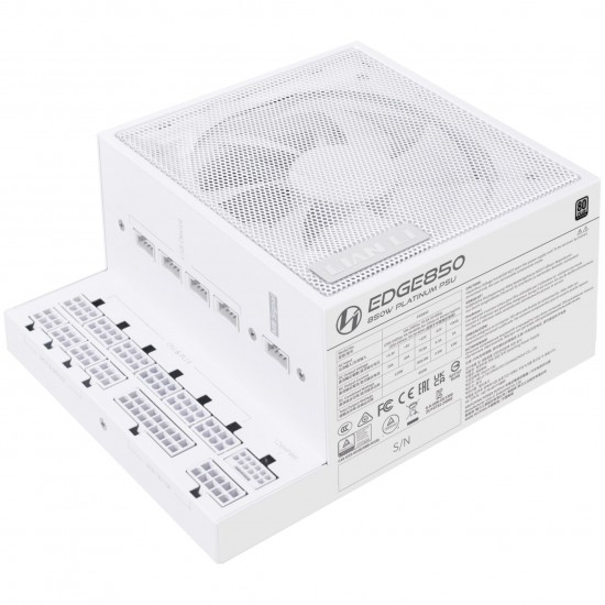 Lian Li EDGE EG0850 80 PLUS Platinum Power Supply, PCIe 5.1, ATX 3.1 - 850 Watt, White Lian Li EDGE EG0850 80 PLUS Platinum Power Supply, PCIe 5.1, ATX 3.1 - 850 Watt, White