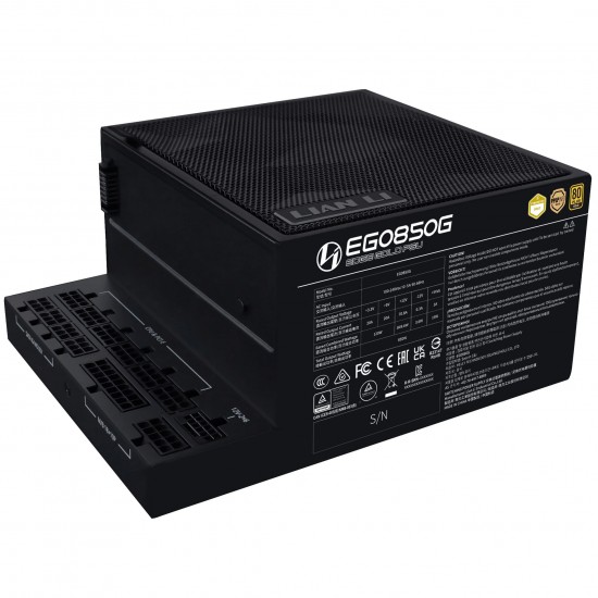 Lian Li EDGE GOLD 850 80 PLUS Gold Power Supply, PCIe 5.1, ATX 3.1 - 850 Watts, Black