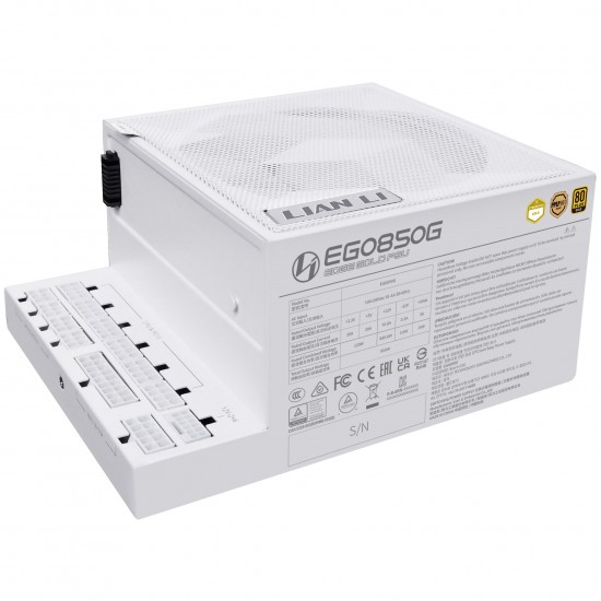 Lian Li EDGE GOLD 850 80 PLUS Gold Power Supply, PCIe 5.1, ATX 3.1 - 850 Watts, White