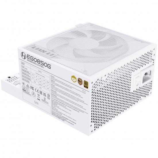 Lian Li EDGE GOLD 850 80 PLUS Gold Power Supply, PCIe 5.1, ATX 3.1 - 850 Watts, White