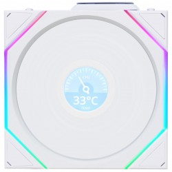 Lian Li UNI FAN TL Wireless LCD Fan - ARGB, PWM - 140mm - Beyaz Renk - Reverse Blade
