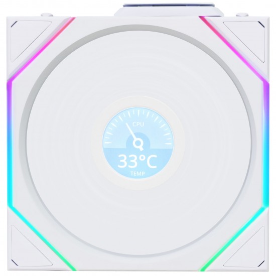 Lian Li UNI FAN TL Wireless LCD Fan - ARGB, PWM - 140mm - Beyaz Renk Lian Li UNI FAN TL Wireless LCD Fan - ARGB, PWM - 140mm - Beyaz Renk