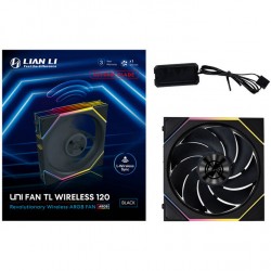 Lian Li UNI FAN TL Wireless 120mm RGB - Black - Reverse Blade - Model: 12RTL1W1B Lian Li UNI FAN TL Wireless 120mm RGB - Black - Reverse Blade - Model: 12RTL1W1B
