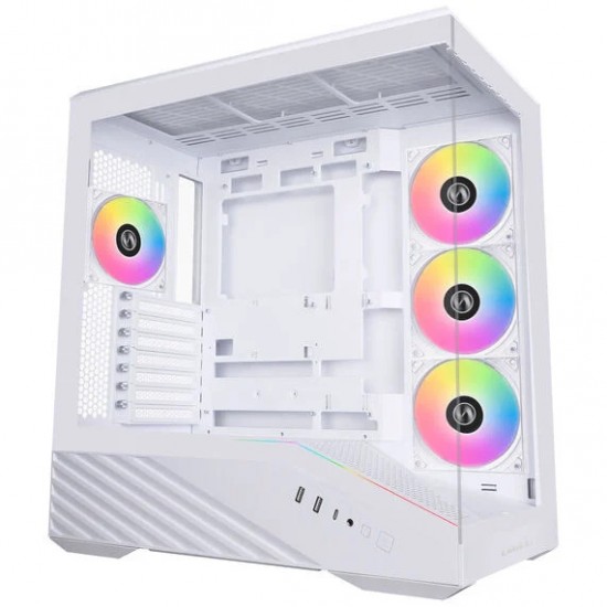 Lian Li Vector V100 Bilgisayar Kasası, ATX, Dahili 4 Fanlı RGB, Tempered Glass Panel - Beyaz Renk Lian Li Vector V100 Bilgisayar Kasası, ATX, Dahili 4 Fanlı RGB, Tempered Glass Panel - Beyaz Renk