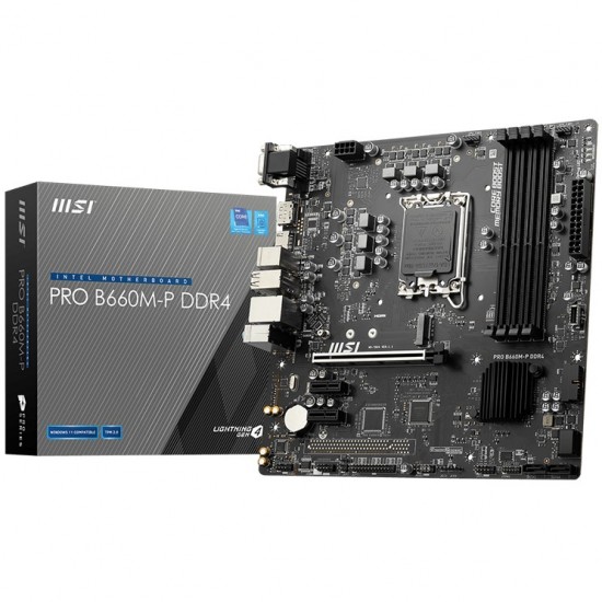 Msi Pro B660M-P DDR4 Intel B660 Soket 1700 DDR4 4600MHz (OC) M.2 Anakart Msi Pro B660M-P DDR4 Intel B660 Soket 1700 DDR4 4600MHz (OC) M.2 Anakart