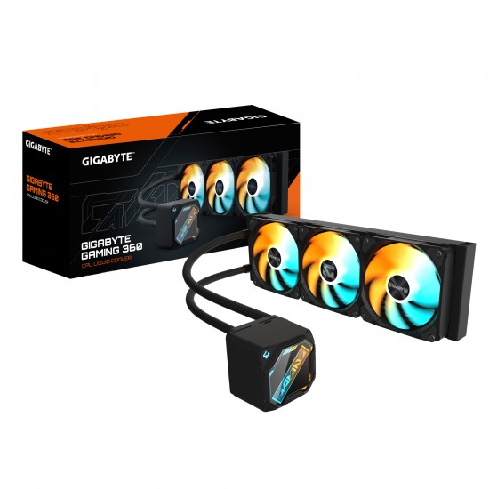 GIGABYTE GAMING 360 Liquid CPU Cooler- 3x120mm ARGB Fans, slide-in interlocking mechanism, DAISY-CHAIN, Intel LGA 1851 and AMD AM5 Compatible GIGABYTE GAMING 360 Liquid CPU Cooler- 3x120mm ARGB Fans, slide-in interlocking mechanism, DAISY-CHAIN, Intel LGA 1851 and AMD AM5 Compatible