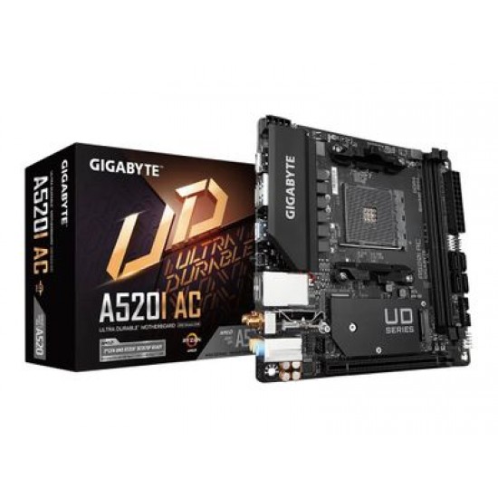 GIGABYTE Mainboard A520I AC - Mini ITX Anakart - A520 AM4 Soket GIGABYTE Mainboard A520I AC - Mini ITX Anakart - A520 AM4 Soket
