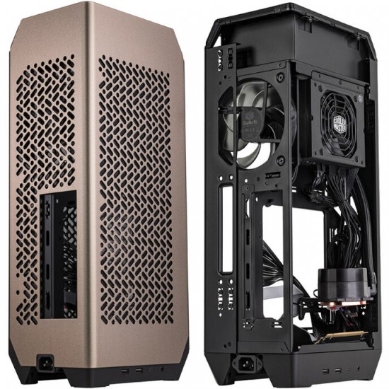 Cooler Master Ncore 100 MAX, Mini-ITX, SFX 850W Gold Psu ve Riser (PCIe 4.0) kablo dahil, Bronz Renk