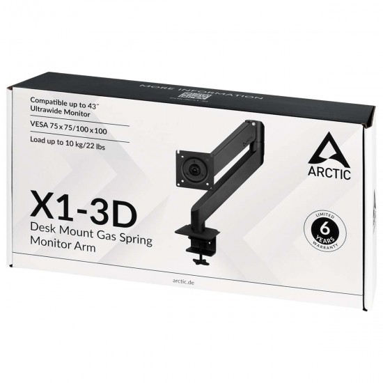 Arctic X1-3D Desk Mount Gas Spring Monitor Arm