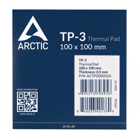 Arctic TP-3 Premium Performance Thermal Pad - Boyut: 100x100mm - Kalınlık 0.5mm