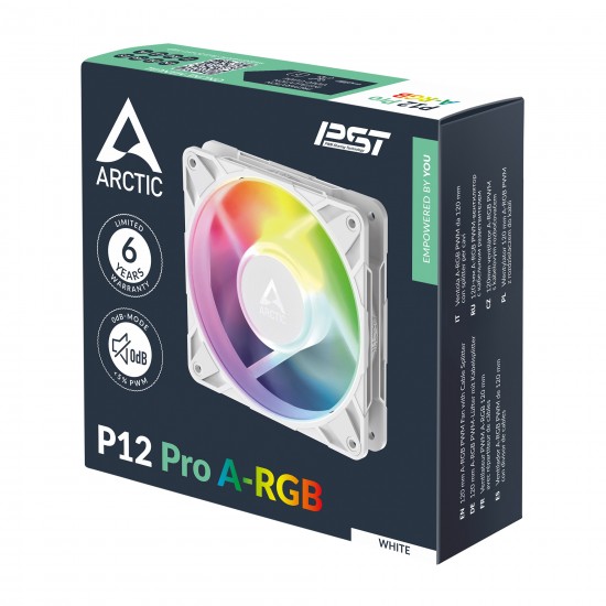 Arctic P12 Pro A-RGB 120mm PWM PST - Fan (White) Arctic P12 Pro A-RGB 120mm PWM PST - Fan (White)