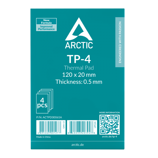 Arctic TP-4 Premium Performance Thermal Pad - Boyut: 120x20mm - Kalınlık 0.5mm (4 Adet)