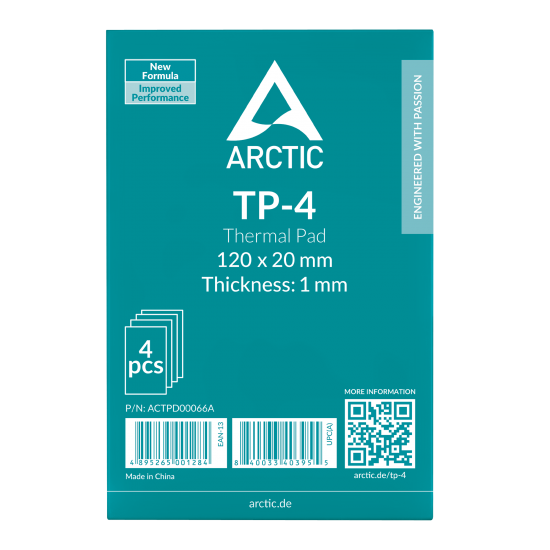 Arctic TP-4 Premium Performance Thermal Pad - Boyut: 120x20mm - Kalınlık 1mm (4 Adet)
