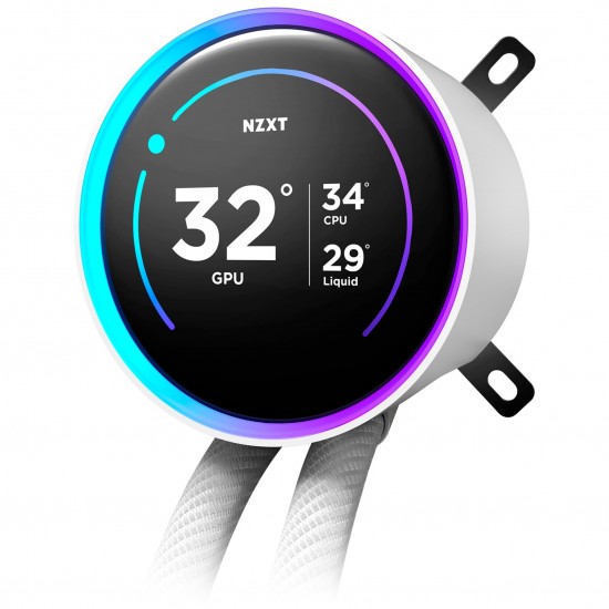 NZXT Kraken Elite 360 RGB 360mm AIO Liquid Cooler with 2.72" IPS LCD & RGB - White NZXT Kraken Elite 360 RGB 360mm AIO Liquid Cooler with 2.72" IPS LCD & RGB - White