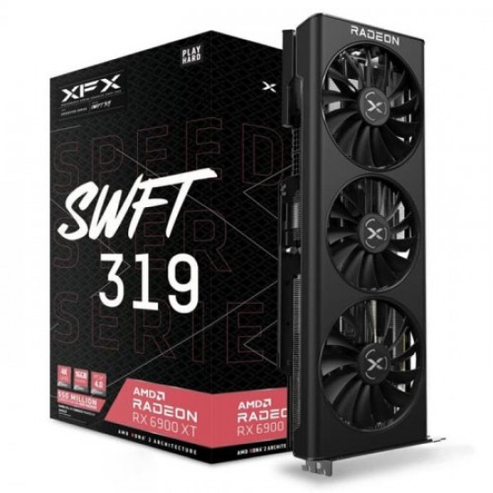 XFX Speedster SWFT 319 AMD Radeon RX6900XT Core RX-69XTAQFD9 16GB 256Bit Gaming Ekran Kartı XFX Speedster SWFT 319 AMD Radeon RX6900XT Core RX-69XTAQFD9 16GB 256Bit Gaming Ekran Kartı