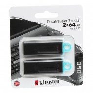 Kingston 64GB DataTraveler Exodia SuperSpeed+ USB 3.1 (Gen 1) Flash Drive - Siyah 2'li Set Kingston 64GB DataTraveler Exodia SuperSpeed+ USB 3.1 (Gen 1) Flash Drive - Siyah 2'li Set
