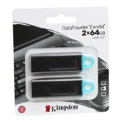 Kingston 64GB DataTraveler Exodia SuperSpeed+ USB 3.1 (Gen 1) Flash Drive - Siyah 2'li Set Kingston 64GB DataTraveler Exodia SuperSpeed+ USB 3.1 (Gen 1) Flash Drive - Siyah 2'li Set