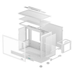 DeepCool CH160 PLUS Small Form Factor (SFF) Case - White (Mini-ITX / Micro-ATX)