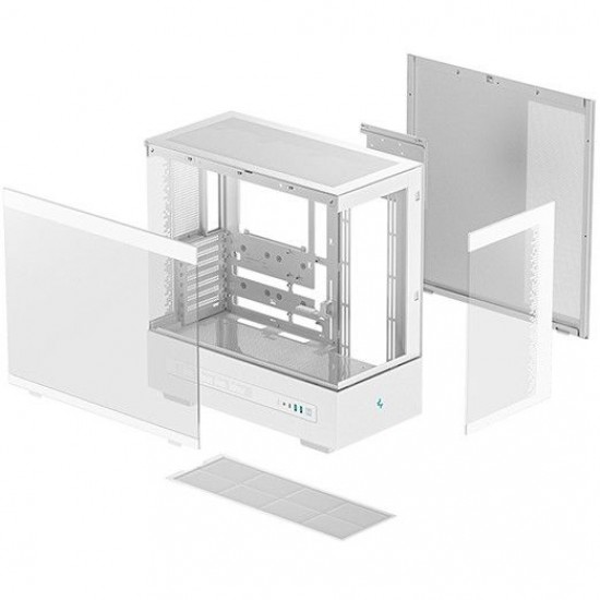 DeepCool CH690 Digital, LCD, Tempered glass, White Case